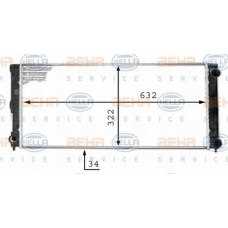 8MK 376 713-354 HELLA Радиатор, охлаждение двигателя