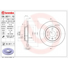 08.9511.10 BREMBO Тормозной диск