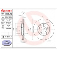 09.6863.11 BREMBO Тормозной диск