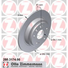 280.3174.00 ZIMMERMANN Тормозной диск