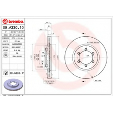 09.A330.10 BREMBO Тормозной диск