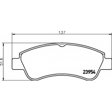 8DB 355 011-071 HELLA Комплект тормозных колодок, дисковый тормоз