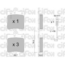 822-344-0K CIFAM Комплект тормозных колодок, дисковый тормоз