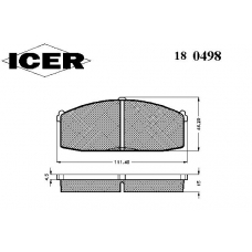 180498 ICER Комплект тормозных колодок, дисковый тормоз