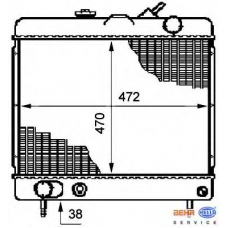 8MK 376 708-671 HELLA Радиатор, охлаждение двигателя