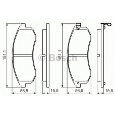 0 986 494 362 BOSCH Комплект тормозных колодок, дисковый тормоз