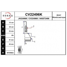 CV22496K EAI Шарнирный комплект, приводной вал