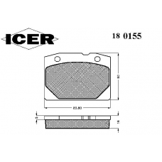 180155 ICER Комплект тормозных колодок, дисковый тормоз