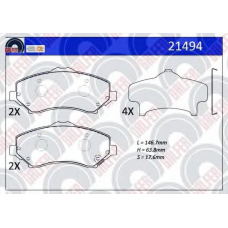 21494 GALFER Комплект тормозных колодок, дисковый тормоз