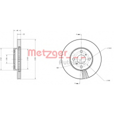 6110722 METZGER Тормозной диск