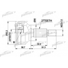 PCV3610 PATRON Шарнирный комплект, приводной вал