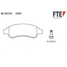 BL1927A3 FTE Комплект тормозных колодок, дисковый тормоз