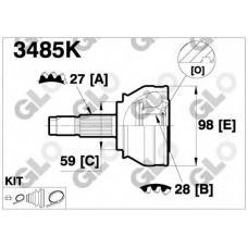 3485K GLO Шарнирный комплект, приводной вал