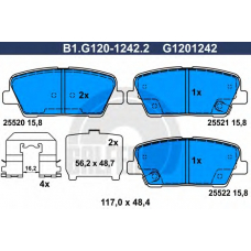 B1.G120-1242.2 GALFER Комплект тормозных колодок, дисковый тормоз