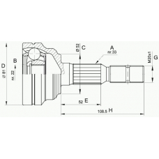 CVJ5281.10 OPEN PARTS Шарнирный комплект, приводной вал