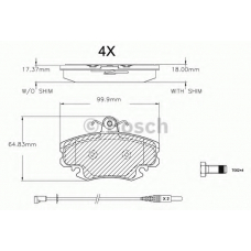 F 03A 150 016 BOSCH Комплект тормозных колодок, дисковый тормоз