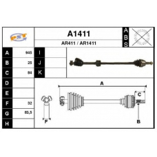 A1411 SNRA Приводной вал