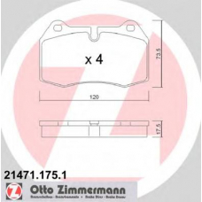 21471.175.1 ZIMMERMANN Комплект тормозных колодок, дисковый тормоз