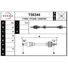 T58344 EAI Приводной вал