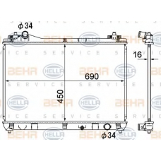 8MK 376 790-261 HELLA Радиатор, охлаждение двигателя