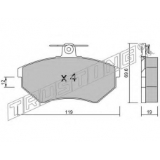 052.2 TRUSTING Комплект тормозных колодок, дисковый тормоз