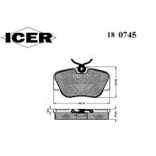 180745 ICER Комплект тормозных колодок, дисковый тормоз