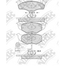 PN0113W NiBK Комплект тормозных колодок, дисковый тормоз