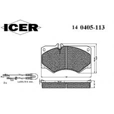 140405-113 ICER Комплект тормозных колодок, дисковый тормоз