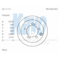 BR-5734 KAVO PARTS Тормозной диск