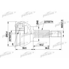 PCV1055 PATRON Шарнирный комплект, приводной вал