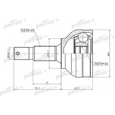 PCV3115 PATRON Шарнирный комплект, приводной вал