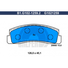 B1.G102-1259.2 GALFER Комплект тормозных колодок, дисковый тормоз
