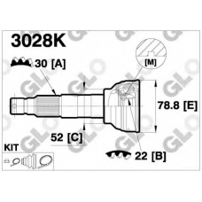 3028K GLO Шарнирный комплект, приводной вал