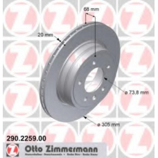 290.2259.00 ZIMMERMANN Тормозной диск