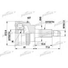 PCV1394 PATRON Шарнирный комплект, приводной вал