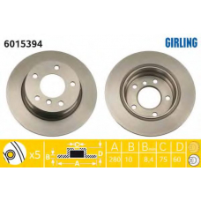 6015394 GIRLING Тормозной диск