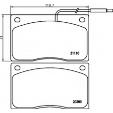8DB 355 005-931 HELLA Комплект тормозных колодок, дисковый тормоз