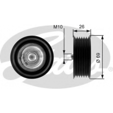 T36125 GATES Паразитный / ведущий ролик, поликлиновой ремень