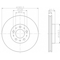 8DD 355 107-041 HELLA Тормозной диск