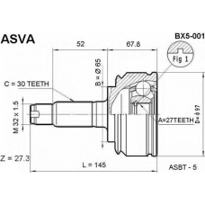 BX5-001 ASVA Шарнирный комплект, приводной вал