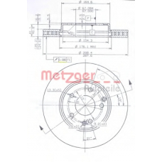 24903 V METZGER Тормозной диск