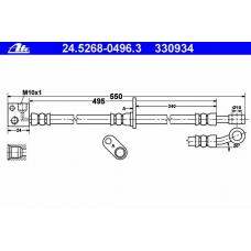 24.5268-0496.3 ATE Тормозной шланг