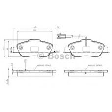 0 986 TB3 030 BOSCH Комплект тормозных колодок, дисковый тормоз