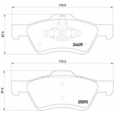 P 24 159 BREMBO Комплект тормозных колодок, дисковый тормоз