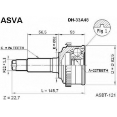 DH-33A48 ASVA Шарнирный комплект, приводной вал