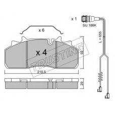 947.1W TRUSTING Комплект тормозных колодок, дисковый тормоз