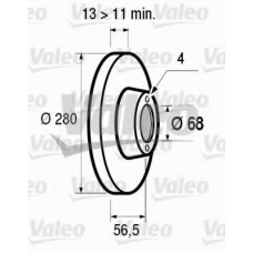 186269 VALEO Тормозной диск