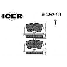 181369-701 ICER Комплект тормозных колодок, дисковый тормоз