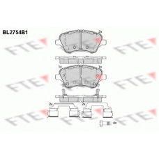 BL2754B1 FTE Комплект тормозных колодок, дисковый тормоз