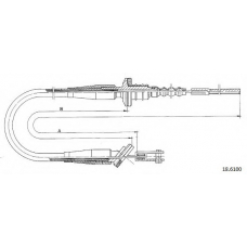 18.6100 CABOR Трос, управление сцеплением